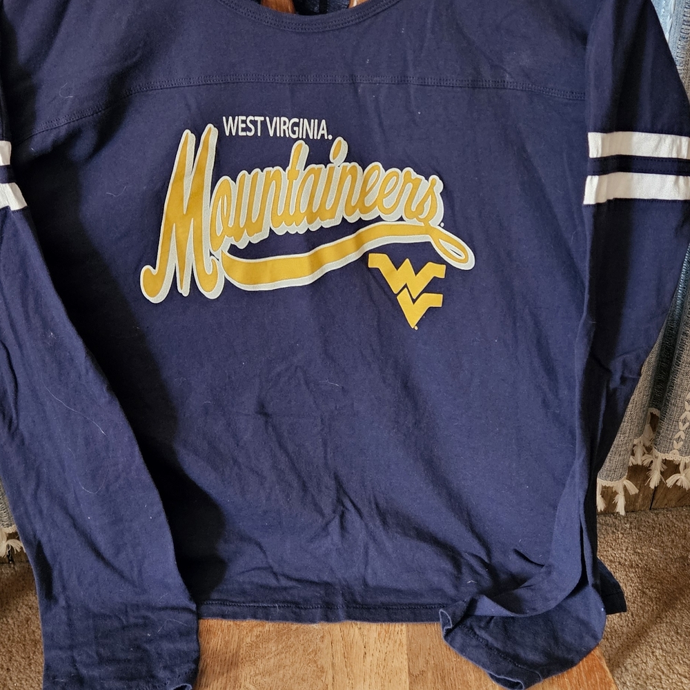 WVU West Virginia Mountaineers Long Sleeve Graphic Tee Women's L